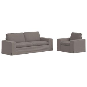 vidaXL Sofa S&aelig;t 2 stk. Gr&aring;brun Stof