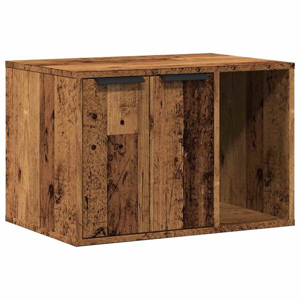 vidaXL toiletskjuler kattebakke 60x40x40 cm konstrueret tr&aelig; gammelt eg