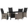 vidaXL Have Spisebordss&aelig;t med pude 5 pcs Gr&aring; polyrattan