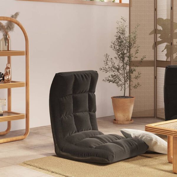 vidaXL foldbar gulvstol stof sort