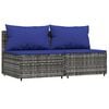 vidaXL midtermoduler til havesofa 2 stk. med hynder polyrattan gr&aring;