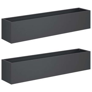 vidaXL Have Blomsterkrukke 2 stk. Antracit 80 x 20 x 20 cm