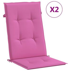 vidaXL stolehynder med h&oslash;j ryg 2 stk. 120x50x3 cm stof pink