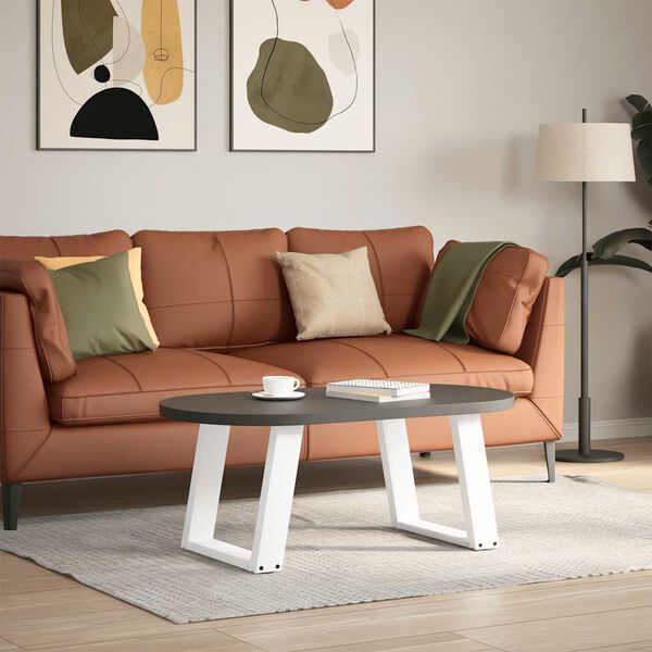 vidaXL sofabordsben U-formet 2 stk. hvid 50x(42-43) cm st&aring;l