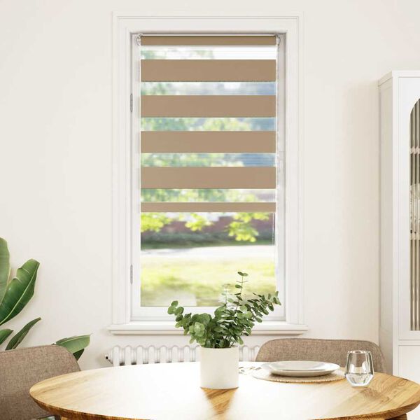 vidaXL zebragardin sandbrun 65x150 cm stofbredde 60,9 cm polyester