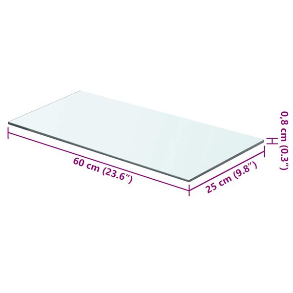 vidaXL hylder 2 stk. glaspanel 60 x 25 cm klar