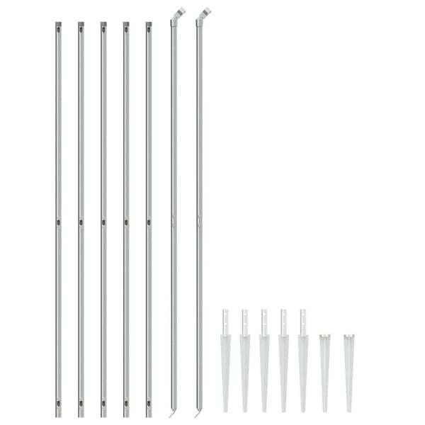 vidaXL tr&aring;dhegn med jordspyd 1,6x10 m s&oslash;lvfarvet