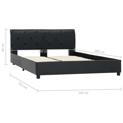 vidaXL sengestel 140 x 200 cm sort kunstlæder