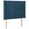 vidaXL sengegavl med kanter 93x16x118/128 cm fl&oslash;jl m&oslash;rkebl&aring;