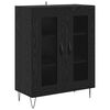 vidaXL Highboard Sort eg 69,5 x 34 x 180 cm Konstrueret tr&aelig;