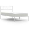 vidaXL sengeramme med sengegavl 100x200 cm metal hvid