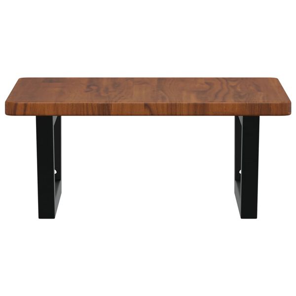 vidaXL badeværelseshylde stål og massivt egetræ