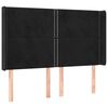 vidaXL sengegavl med kanter 147x16x118/128 cm fl&oslash;jl sort