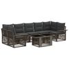 vidaXL Havesofa S&aelig;t 8 stk. Gr&aring; og M&oslash;rkegr&aring; polyrattan