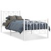 vidaXL sengeramme med sengegavl og fodg&aelig;rde 75x190 cm metal hvid
