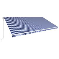 vidaXL foldemarkise med automatisk betjening 600 x 300 cm blå og hvid