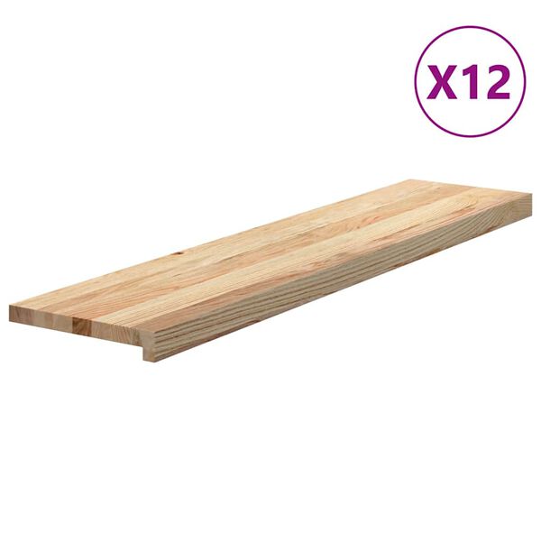 vidaXL trappem&aring;tter 12 stk ubehandlet 110x25x2 cm massivt egetr&aelig;