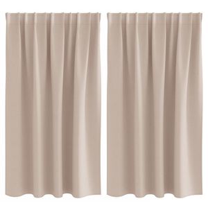 vidaXL M&oslash;rkl&aelig;gningsgardiner med ringe 2 pcs Gr&aring;brun 140 x 140 cm