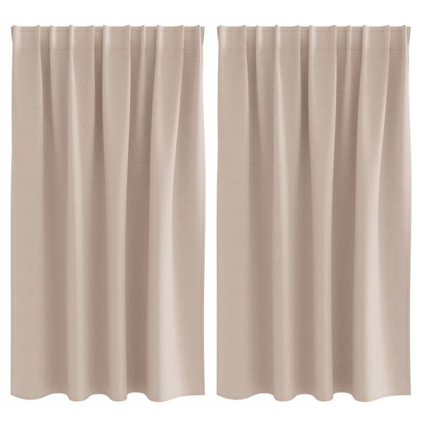 vidaXL M&oslash;rkl&aelig;gningsgardiner med ringe 2 pcs Gr&aring;brun 140 x 140 cm