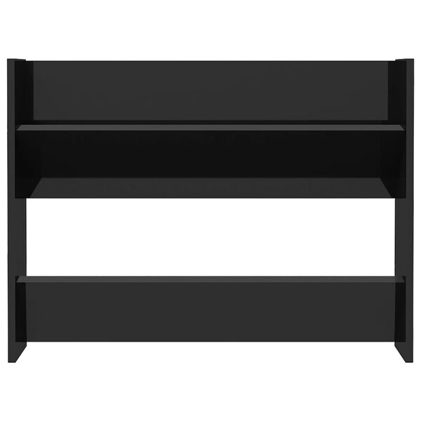 vidaXL skoreol til v&aelig;g 80x18x60 cm konstrueret tr&aelig; sort h&oslash;jglans