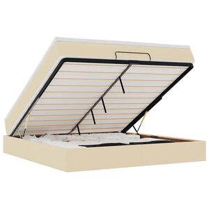 vidaXL osmannisk sengeramme med madras 180x200 cm stof cremefarvet