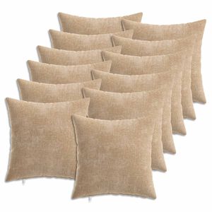 vidaXL Pudebetr&aelig;k 12 stk. HEERLEN Gr&aring;brun 40 x 40 cm Chenille Stof