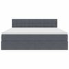 vidaXL Seng med opbevaring og LED med LED M&oslash;rkegr&aring; 180 x 200 cm Fl&oslash;jl