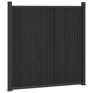 vidaXL Hegnspanel WPC og Aluminium Sort