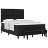 vidaXL Box spring seng med hovedg&aelig;rde Sort 160 x 200 cm Stof