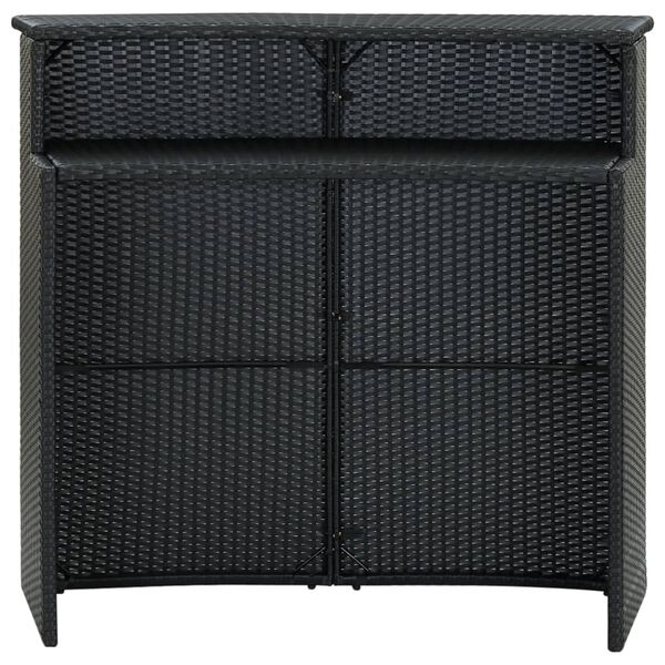 vidaXL barbord til haven 120x55x110 cm polyrattan sort