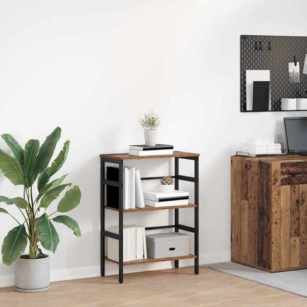 vidaXL Bogreol Gammelt tr&aelig; 60 x 29,5 x 81 cm Konstrueret tr&aelig;