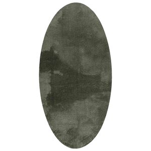 vidaXL Omr&aring;det&aelig;pper Oval HUARTE Skovgr&oslash;n 80 x 150 cm 100% polyester