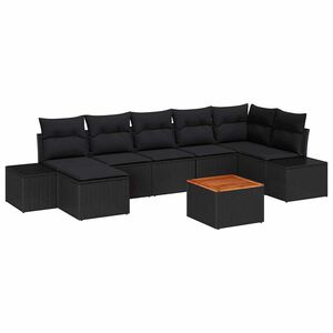 vidaXL Havesofa S&aelig;t 8 pcs Sort