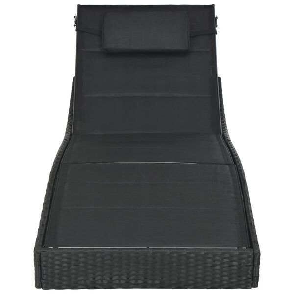 vidaXL liggestol polyrattan og textilene sort