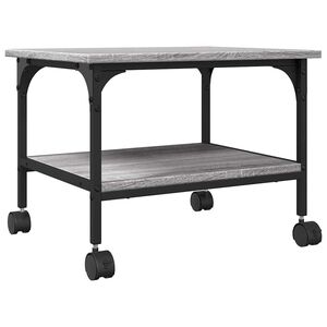 vidaXL printerstativ 50x40x38 cm 2 hylder konstrueret tr&aelig; gr&aring; sonoma