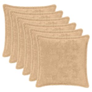 vidaXL Pudebetr&aelig;k 6 stk. HOUTEN Cremefarvet 30 x 30 cm Faux Kanin Pels