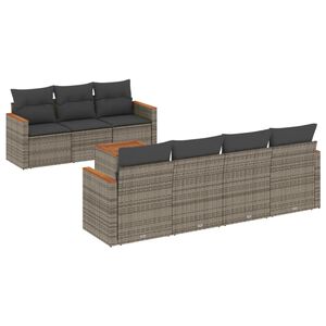 vidaXL sofas&aelig;t til haven 8 dele med hynder polyrattan gr&aring;