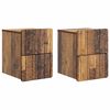 vidaXL V&aelig;gh&aelig;ngt Natbord med skuffe 2 pcs Gammelt tr&aelig; 33 x 34,5 x 43 cm