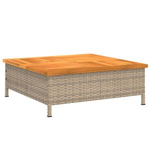 vidaXL skjuler til parasolfod 70x70x25 cm polyrattan + akacietr&aelig; beige