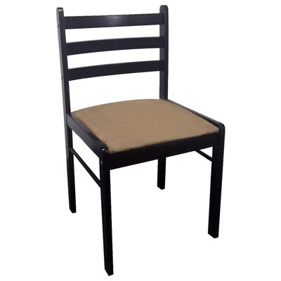 vidaXL spisebordsstole 4 stk. massivt gummitræ og fløjl brun