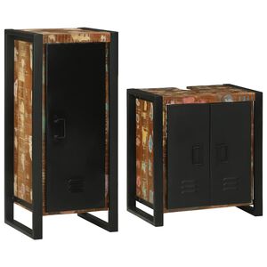 vidaXL Badev&aelig;relsesm&oslash;bel s&aelig;t 2 pcs Flerfarvet Solid genvundet tr&aelig;