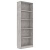 vidaXL bogreol 60x24x175 cm 5 hylder konstrueret tr&aelig; betongr&aring;