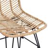 vidaXL Spisestuestol 2 pcs Naturfarvet 44 x 47 x 85 cm Rattan og Jern
