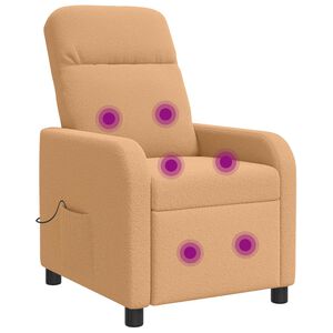 vidaXL Massage L&aelig;nestol Beige Boucl&eacute;