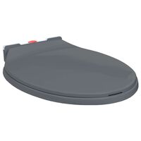 vidaXL toiletsæde med soft close og quick release-funktion oval grå