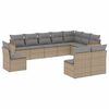 vidaXL sofas&aelig;t til haven 10 dele med hynder polyrattan beige