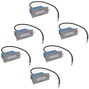 vidaXL fors&aelig;nket LED-trappelys 6 stk. 44x111x56 mm