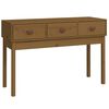 vidaXL konsolbord 114x40x75 cm massivt fyrretr&aelig; gyldenbrun