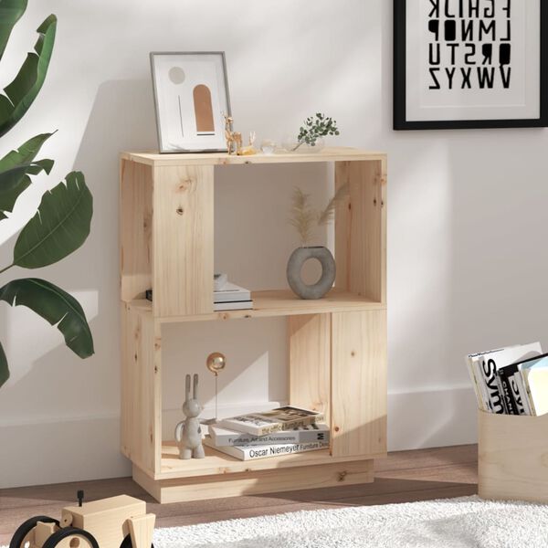 vidaXL bogreol/rumdeler 51x25x70 cm massivt fyrretræ