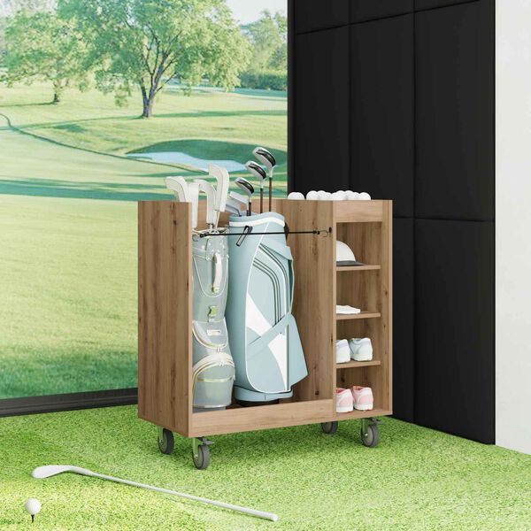 vidaXL Golf Skab med hjul Ensfarvet Artisan Egetr&aelig; 90 x 45 x 98 cm